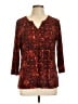 Rafaella Red 3/4 Sleeve Blouse Size L - photo 1
