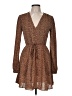 Glamorous 100% Polyester Animal Print Brown Casual Dress Size 6 - photo 1