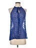Zoa 100% Silk Blue Sleeveless Silk Top Size XS - photo 1