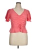 Meraki 100% Polyester Pink Short Sleeve Top Size XL - photo 1