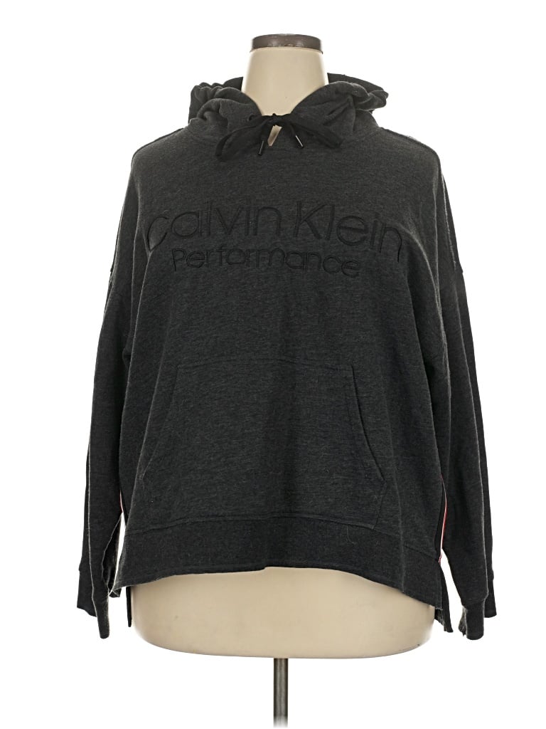 Pre-owned Calvin Klein Performance Pullover Hoodie In Gray