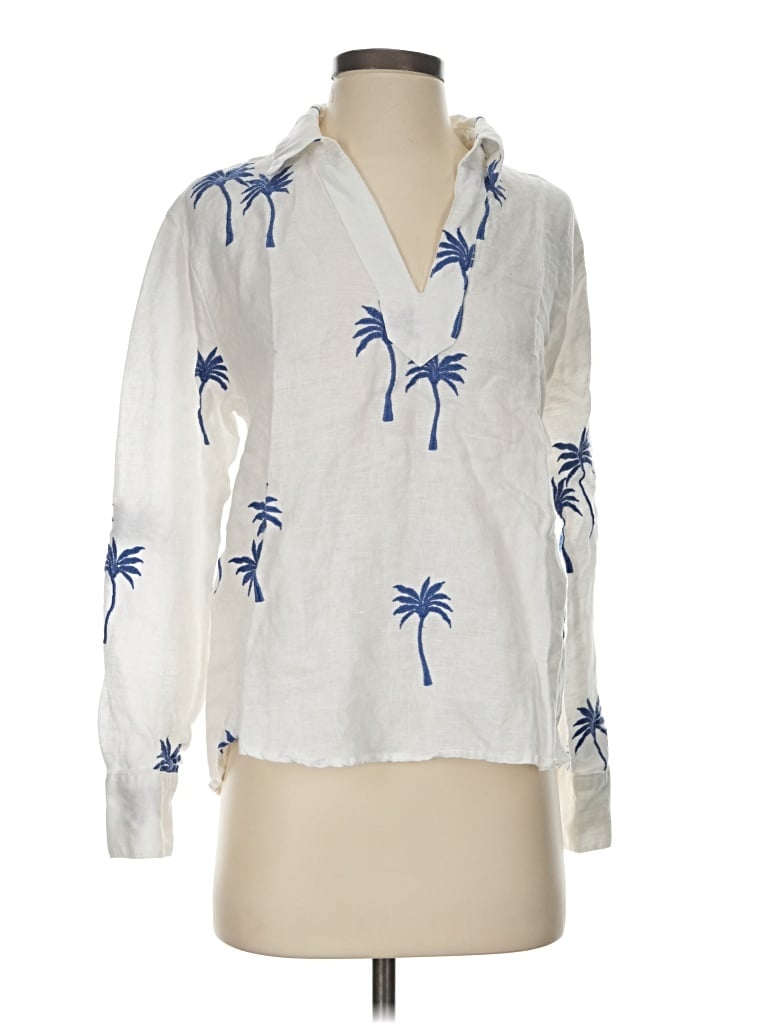 Pre-owned Calypso St Barth Long Sleeve Blouse In White