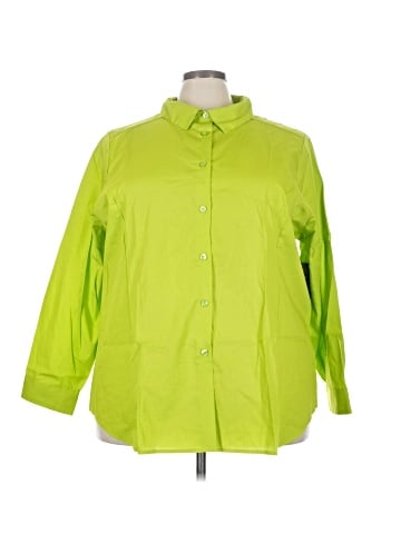 Jessica London 3/4 Sleeve Button-Down Shirt (view 1)