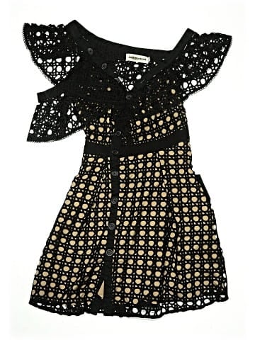 Self-Portrait Guipure Frill Mini Dress (view 1)