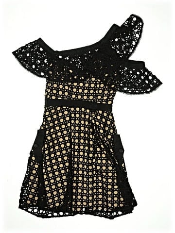 Self-Portrait Guipure Frill Mini Dress (view 2)