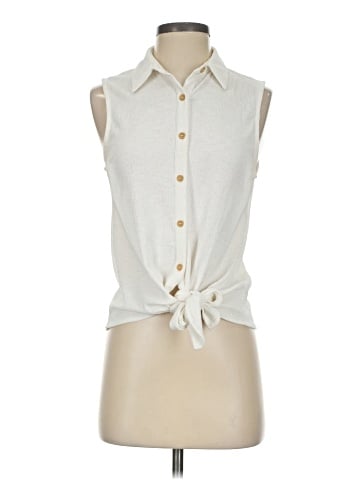 MNG Sleeveless Button-Down Shirt (view 1)