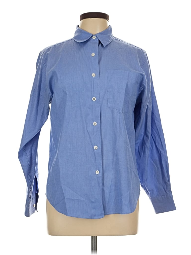 Pre-owned L.l.bean Long Sleeve Button Down Shirt In Blue