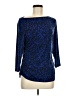 Peter Nygard Blue 3/4 Sleeve Top Size M - photo 1