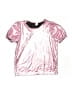 Shein Metallic Silver Short Sleeve Top Size 5 - photo 1