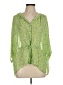 Willi Smith 100% Polyester Green 3/4 Sleeve Blouse Size L - photo 1