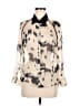 Line & Dot 100% Polyester Animal Print Ivory Long Sleeve Blouse Size M - photo 1