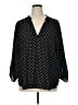 Misia 100% Polyester Polka Dots Black 3/4 Sleeve Blouse Size 1X - photo 1