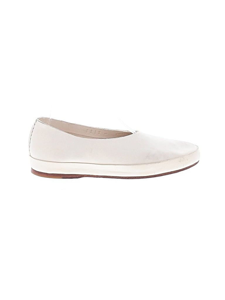 Pre-owned Feit Flats In Ivory