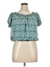 Yvos 100% Polyester Teal Short Sleeve Blouse Size XL - photo 1