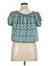 Yvos 100% Polyester Teal Short Sleeve Blouse Size XL - photo 2