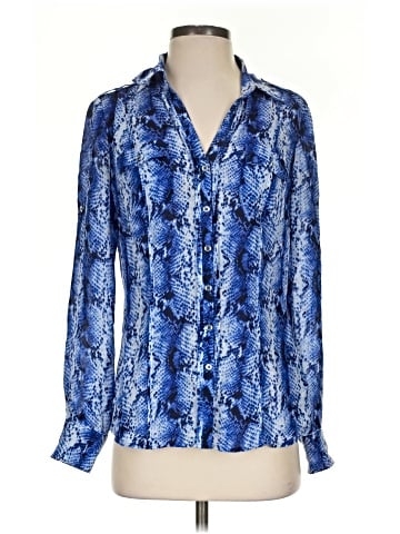 White House Black Market Long Sleeve Silk Top (view 1)