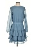 Express 100% Polyester Polka Dots Blue Casual Dress Size S - photo 1