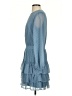 Express 100% Polyester Polka Dots Blue Casual Dress Size S - photo 5