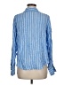 Aqua 100% Rayon Stripes Blue Long Sleeve Blouse Size M - photo 2