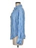 Aqua 100% Rayon Stripes Blue Long Sleeve Blouse Size M - photo 5