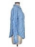 Aqua 100% Rayon Stripes Blue Long Sleeve Blouse Size M - photo 4
