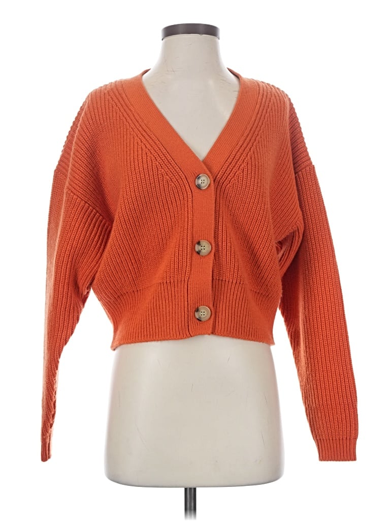 Pre-owned Zara Cardigan Sweater In Orange