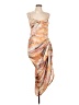 PrettyLittleThing 100% Polyester Tie-dye Orange Cocktail Dress Size 12 - photo 1