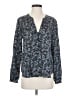 Theory Print Blue Long Sleeve Blouse Size S - photo 1