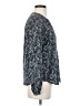 Theory Print Blue Long Sleeve Blouse Size S - photo 4