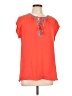 DR2 100% Polyester Orange Short Sleeve Blouse Size L - photo 1