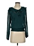 A. Byer Teal Long Sleeve Blouse Size S - photo 1