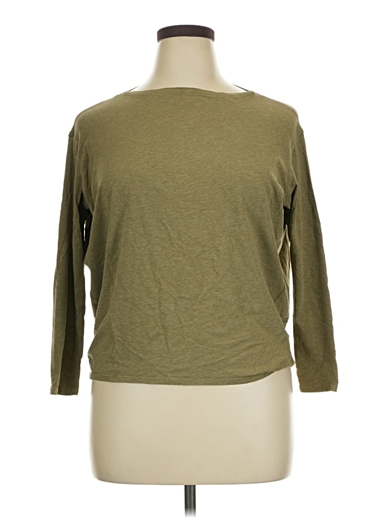 Pre-owned Lululemon Athletica 3/4 Sleeve T-shirt In Green