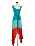 emerald Color Block Teal Cocktail Dress Size M - photo 1