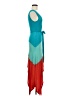 emerald Color Block Teal Cocktail Dress Size M - photo 4
