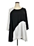 Woman Within Color Block Black 3/4 Sleeve Top Size 30 (3X) - photo 1