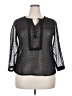 BILA 100% Polyester Black 3/4 Sleeve Blouse Size XL - photo 1