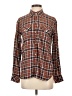 Current/Elliott Plaid Brown Long Sleeve Button-Down Shirt Size Sm (1) - photo 1