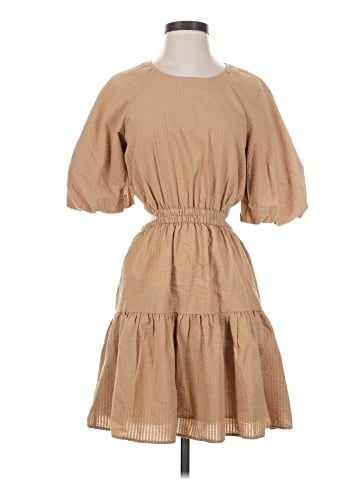 Madewell Seersucker Puff-Sleeve Cutout Mini Dress (view 1)