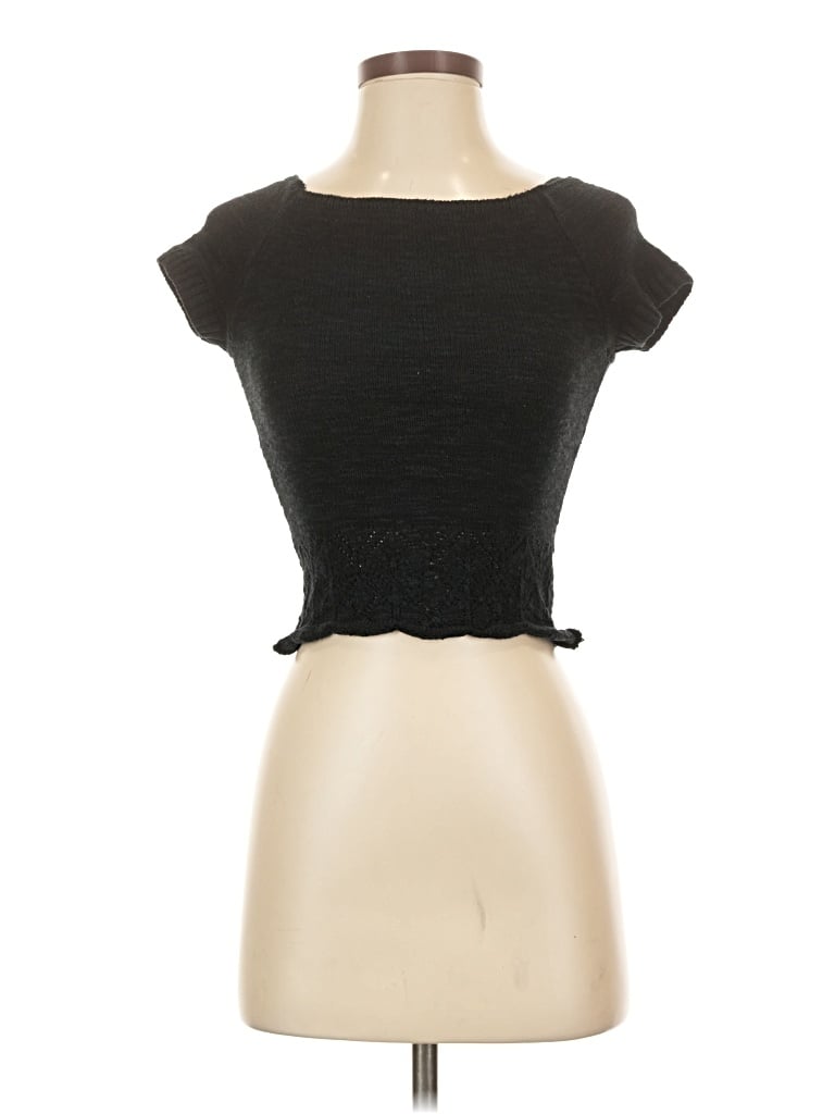 Pre-owned Début Short Sleeve Top Black Sweetheart Neckline Tops