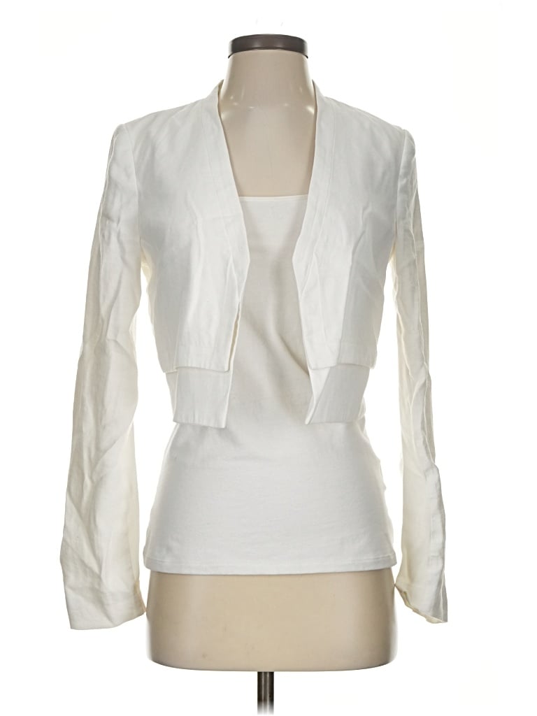 Pre-owned Bcbgmaxazria Blazer Jacket In Ivory