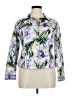 JM Collection 100% Cotton Tropical Purple Jacket Size 14 Petite - photo 1