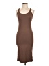Active Basic Solid Brown Casual Dress Size L - photo 1