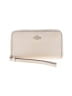 Coach 100% Leather Solid Ivory Gold Leather Wristlet One size - photo 1