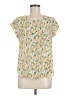 Lily White 100% Polyester Yellow Short Sleeve Blouse Size M - photo 1