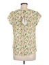 Lily White 100% Polyester Yellow Short Sleeve Blouse Size M - photo 2