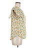 Lily White 100% Polyester Yellow Short Sleeve Blouse Size M - photo 4