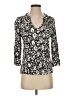 Monday Fun 100% Rayon Black 3/4 Sleeve Blouse Size S - photo 1