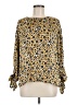 Mittoshop 100% Polyester Animal Print Gold Long Sleeve Blouse Size M - photo 1