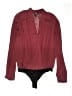 Paige 100% Polyester Burgundy Long Sleeve Blouse Size L - photo 1