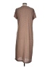 VOY Solid Brown Casual Dress Size L - photo 2